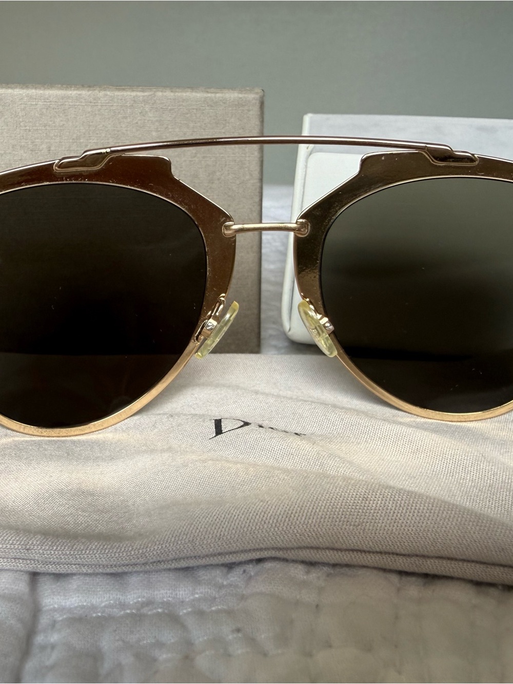 Christian Dior Reflected Aviator Sunglasses - Gold & Tortoise (52-21-140) - Picture 3 of 10